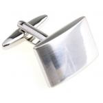 Classic Brushed Silver Wedge Cufflinks.JPG